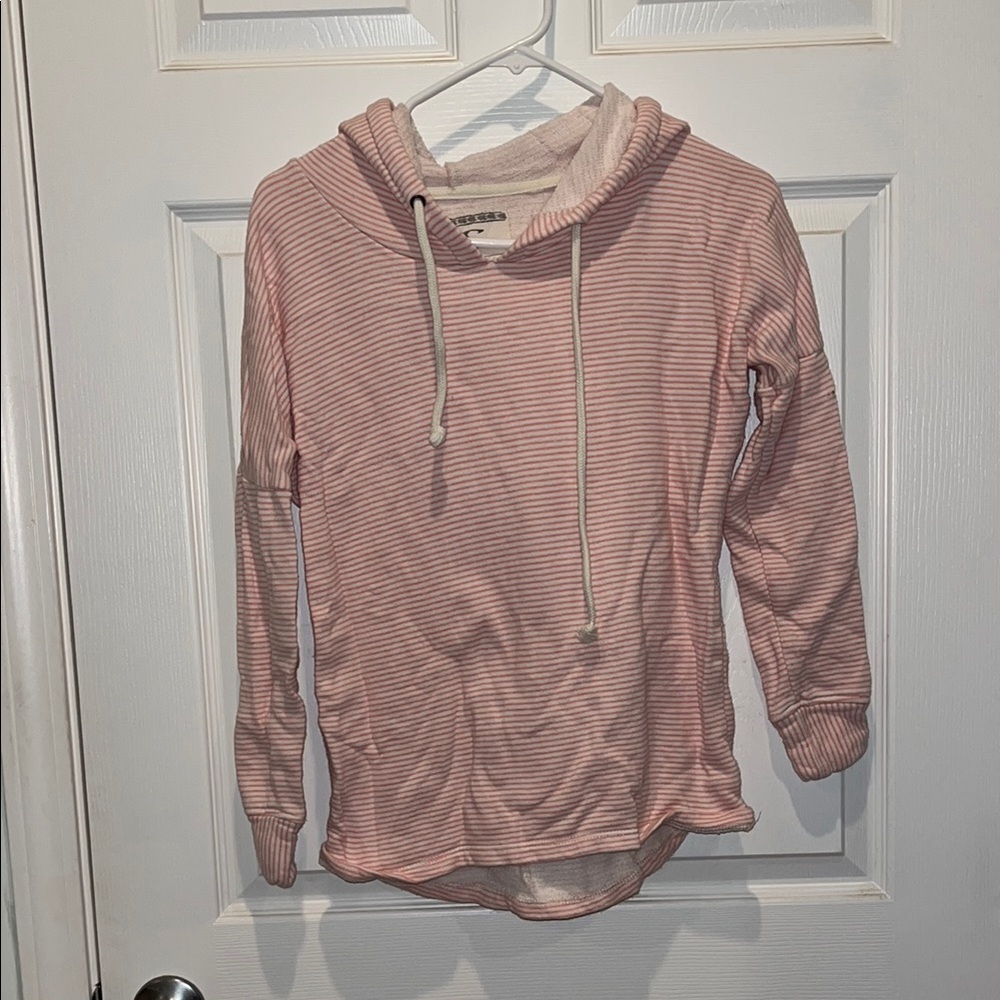 Pink Striped Hoodie